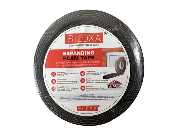 8m roll of Anthracite 15mm Expanding Foam tape for 3-7mm gap