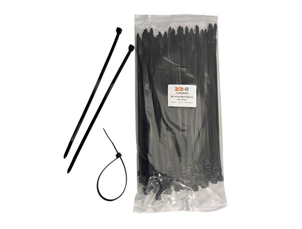ZZ-R black cable ties 200mm x 4.8mm pack of 100