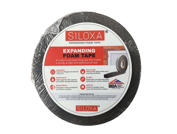 12.5m roll of Anthracite 20mm Expanding Foam tape for 1.5-3mm gap