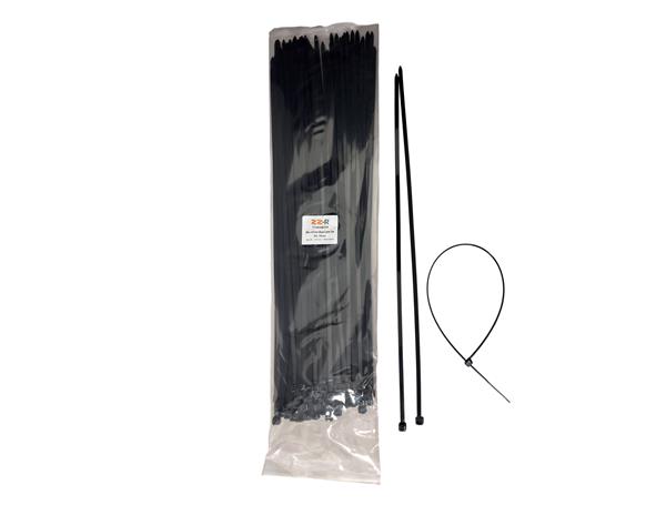 ZZ-R black cable ties 380mm x 4.8mm pack of 100