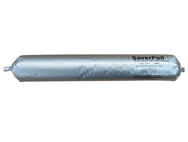 Clear silicone window sealant packaged in a 600ml foil
