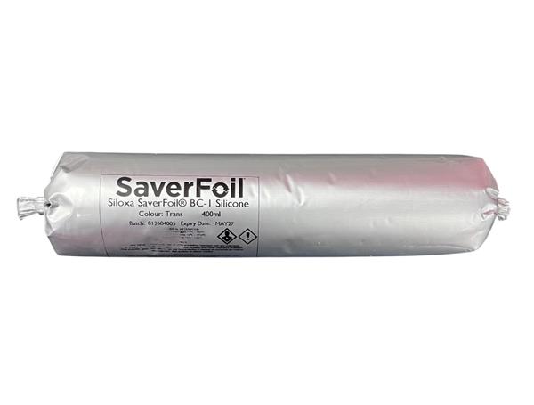 SiloxaBC1 translucent silicone in a 400ml foil