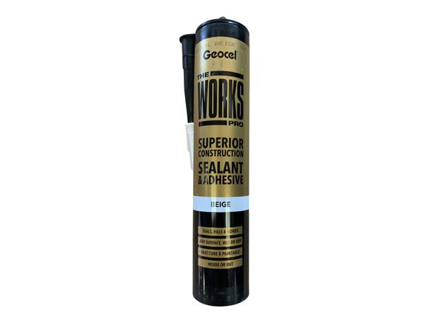 Geocel THE WORKS PRO Beige Sealant Adhesive 290ml Cartridge